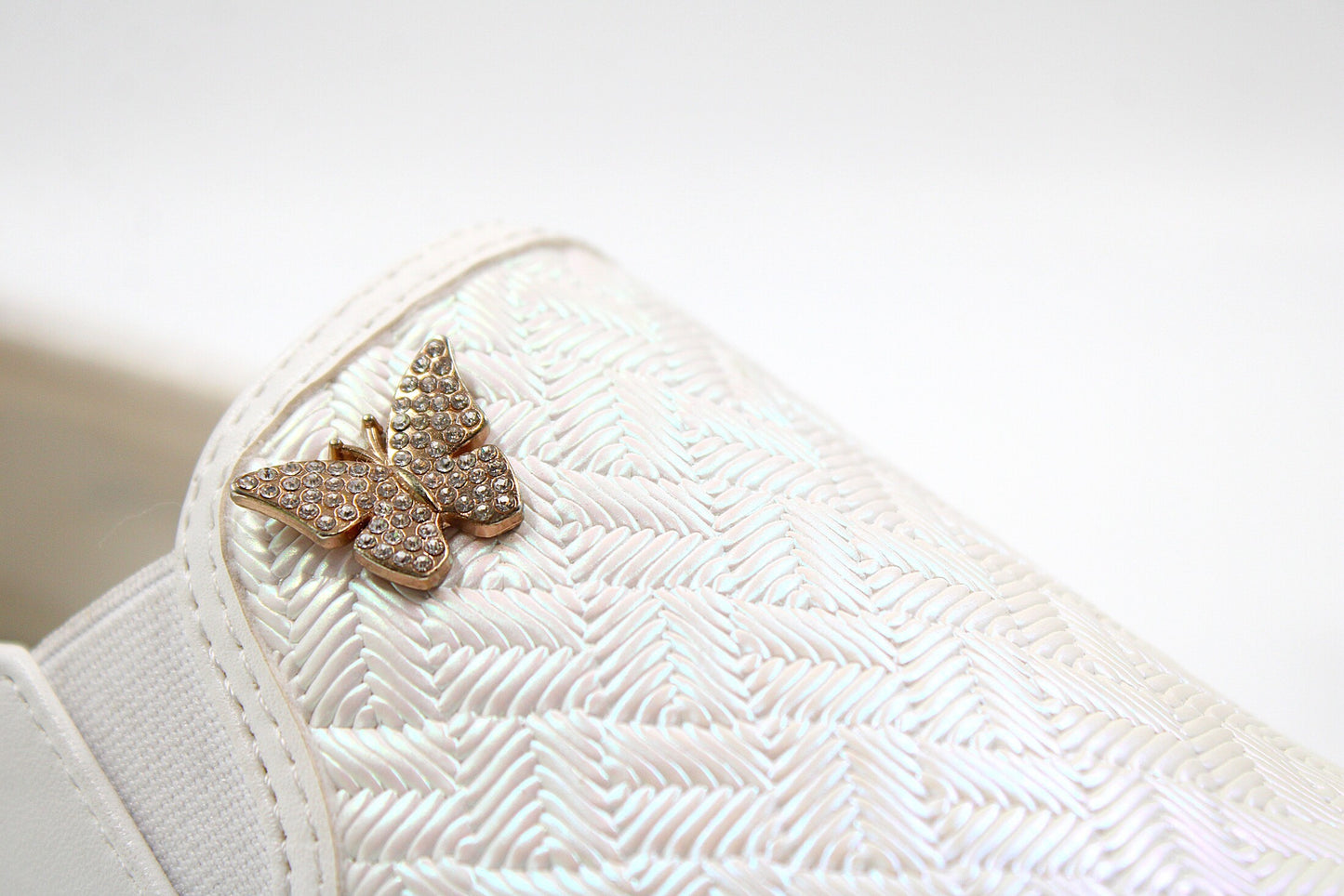 girls white butterly sneaker by ket kids