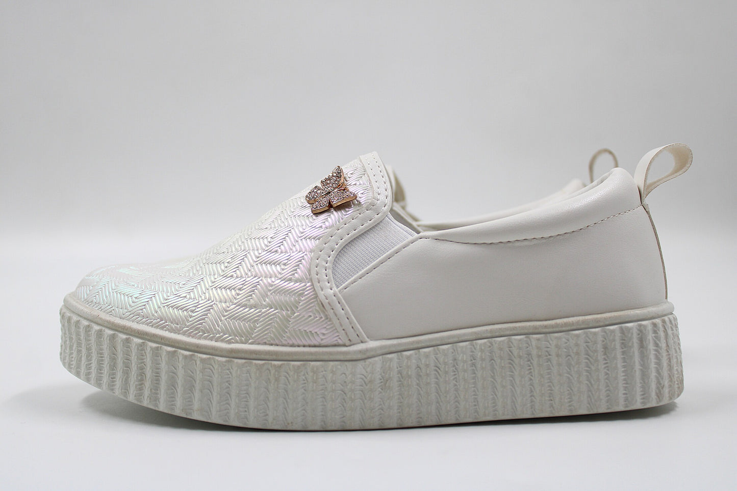 girls white butterly sneaker by ket kids