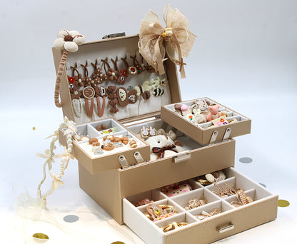 Crown Jewel Box with accessories - chocolate