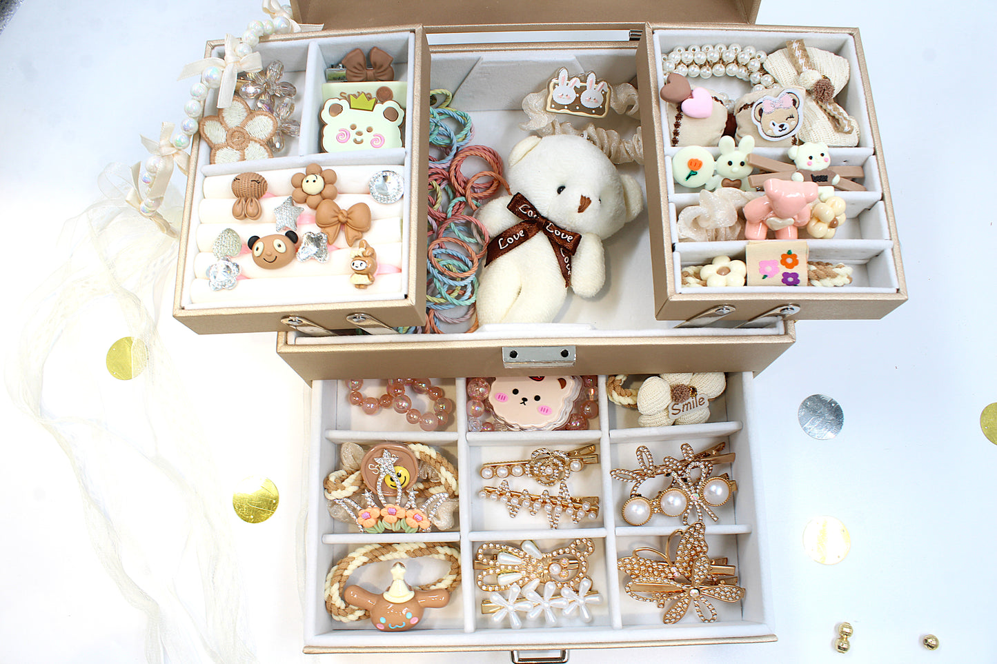 Crown Jewel Box with accessories - chocolate