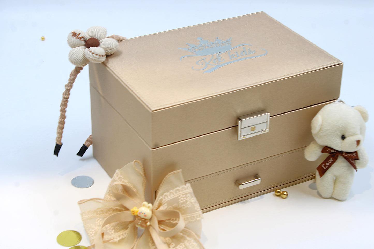 Crown Jewel Box with accessories - chocolate