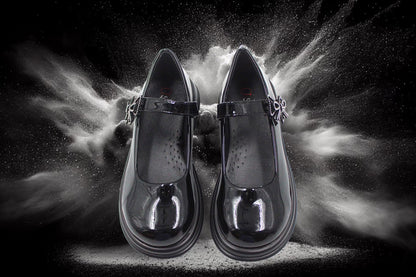 Girls black vibrant loafer by Ket kids